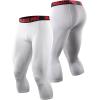 imageNELEUS Mens Dry Fit Compression Pants Workout Running LeggingsCapris BlackGreyWhite 3 Pack