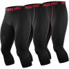 Capris: Black/Red Stripe/Grey Stripe 3 Pack