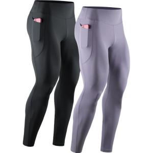 imageNELEUS Mens Compression Baselayer Running Tights Gym Leggings with Pockets6108 BlackPurple 2 Pack