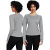 imageNELEUS Womens Athletic Workout Shirts Long Sleeve Running Yoga Tops8502 BlackGreyNavy Blue 3 Pack