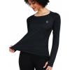 imageNELEUS Womens Athletic Workout Shirts Long Sleeve Running Yoga Tops8502 BlackNavy BlueBlue 3 Pack