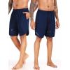 imageNELEUS 2 in 1 Athletic Shorts for Men with Pockets 9quot Dry Fit Workout Shorts with Liner6150 Navy Blue 1 Pack