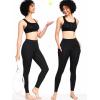 imageNELEUS High Waist Running Workout Leggings for Yoga with Pockets9152 Black  Pack of 3