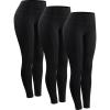 imageNELEUS High Waist Running Workout Leggings for Yoga with Pockets9152 Black  Pack of 3