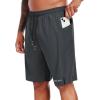 imageNELEUS 2 in 1 Men 9quot Dry Fit Athletic Bermuda Workout Shorts for Basketball Beach Casual6155 BlackGreyGreen 3 Pack