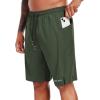 imageNELEUS 2 in 1 Men 9quot Dry Fit Athletic Bermuda Workout Shorts for Basketball Beach Casual6155 BlackNavy BlueGreen 3 Pack