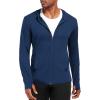 imageNELEUS Mens Workout Fishing Shirts UPF 50 Light Jacket Full Zip Sun Protection Long Sleeve Hoodie for Men Hiking5620 Pack of 1 Navy Blue