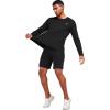 imageNELEUS Mens Workout Long Sleeve Running Shirts Mesh Fishing Hiking TShirtsHoodedCrewneck BlackBlackBlack 3 Pack