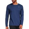 imageNELEUS Mens Workout Long Sleeve Running Shirts Mesh Fishing Hiking TShirtsHoodedCrewneck BlackNavy BlueRed 3 Pack