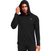 imageNELEUS Mens Workout Long Sleeve Running Shirts Mesh Fishing Hiking TShirtsHoodedHooded BlackGreyGreen 3 Pack
