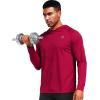 imageNELEUS Mens Workout Long Sleeve Running Shirts Mesh Fishing Hiking TShirtsHoodedHooded BlackGreyRed 3 Pack
