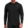 imageNELEUS Mens Workout Long Sleeve Running Shirts Mesh Fishing Hiking TShirtsHoodedHooded BlackNavy BlueRed 3 Pack
