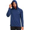 imageNELEUS Mens Workout Long Sleeve Running Shirts Mesh Fishing Hiking TShirtsHoodedHooded BlackNavy BlueRed 3 Pack
