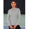 imageNELEUS Womens Sun Protection Running Shirts Workout Athletic Shirts with Hoods2651 BlackGreyNavy Blue 3 Pack