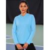 imageNELEUS Womens Sun Protection Running Shirts Workout Athletic Shirts with Hoods2651 Navy BlueBluePurple 3 Pack