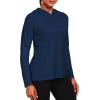 imageNELEUS Womens Sun Protection Running Shirts Workout Athletic Shirts with Hoods2651 Navy BlueBluePurple 3 Pack