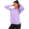 imageNELEUS Womens Sun Protection Running Shirts Workout Athletic Shirts with Hoods2651 Navy BlueBluePurple 3 Pack
