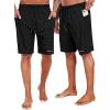 imageNELEUS 2 in 1 Men 9quot Dry Fit Athletic Bermuda Workout Shorts for Basketball Beach Casual6155 BlackGreyBlue 3 Pack