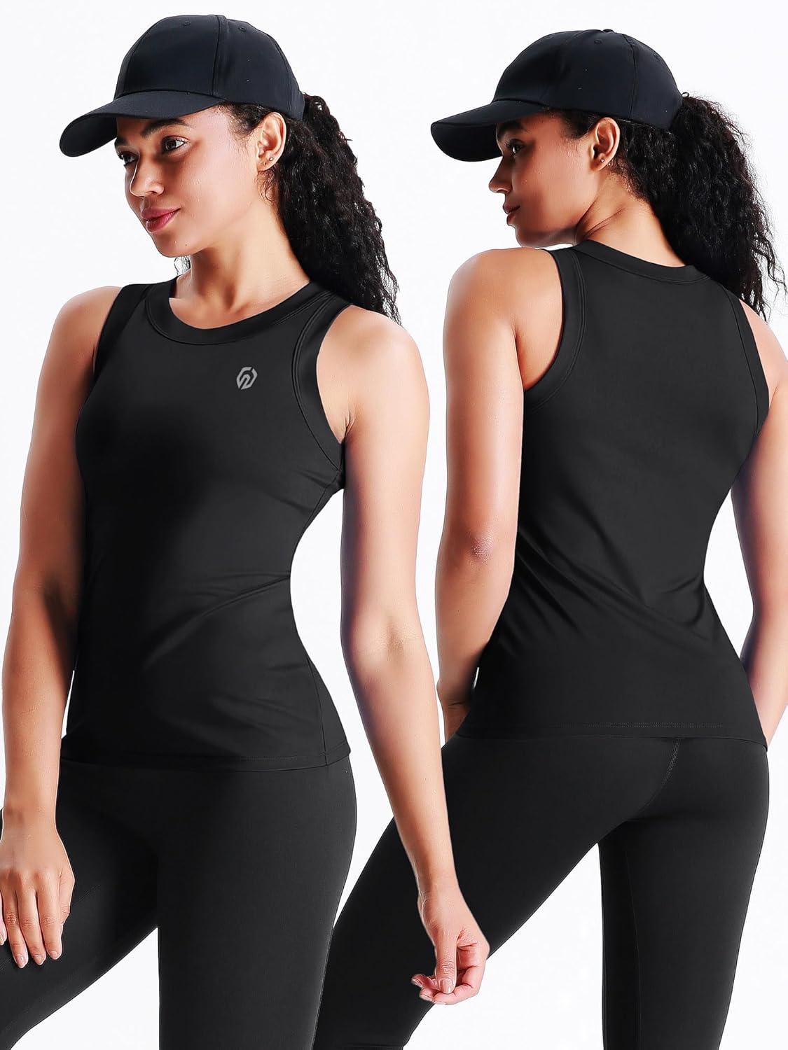 imageNELEUS Womens Racerback Yoga Workout Tank Top011 4 Packblack