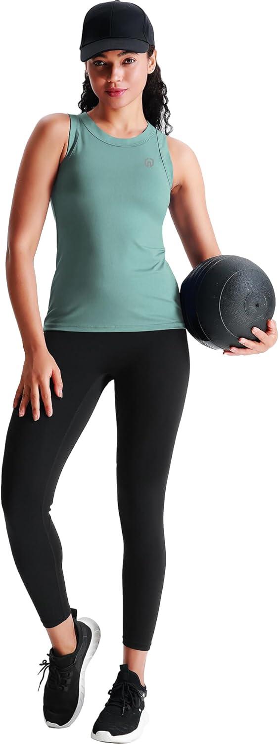 imageNELEUS Womens Racerback Yoga Workout Tank Top011 4 PackblackGreenPurplePink