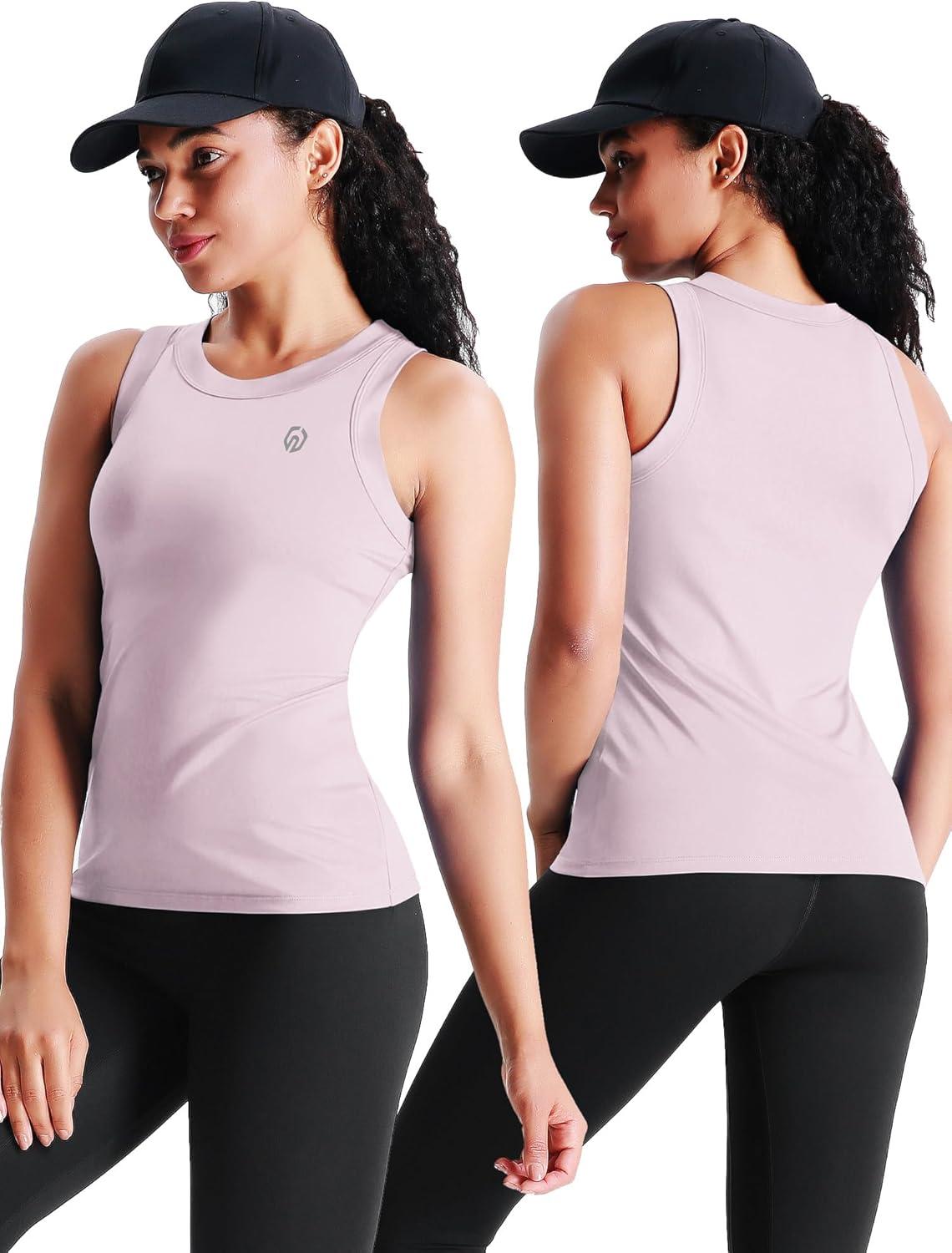imageNELEUS Womens Racerback Yoga Workout Tank Top011 4 PackblackGreenPurplePink