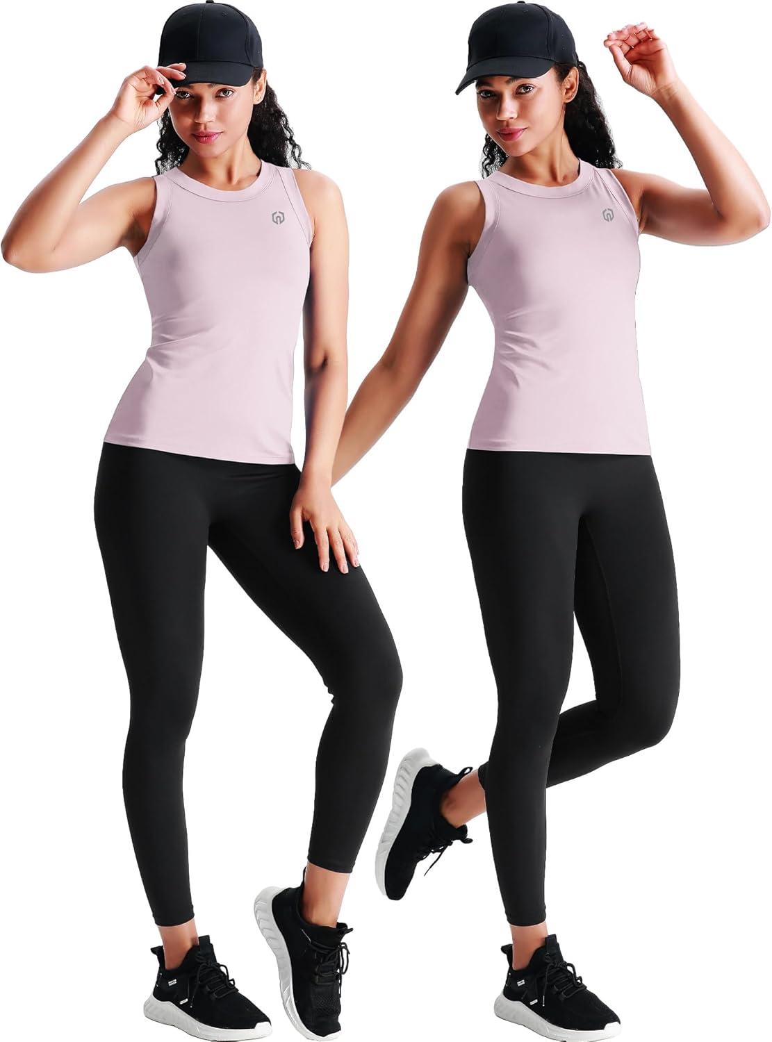 imageNELEUS Womens Racerback Yoga Workout Tank Top011 4 PackblackGreenPurplePink