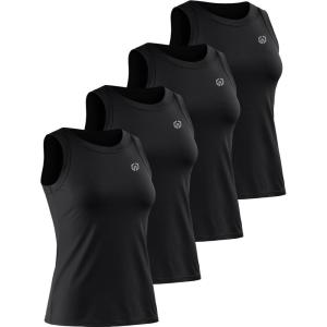 imageNELEUS Womens Racerback Yoga Workout Tank Top011 4 Packblack