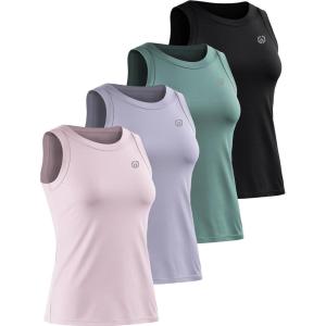 imageNELEUS Womens Racerback Yoga Workout Tank Top011 4 PackblackGreenPurplePink