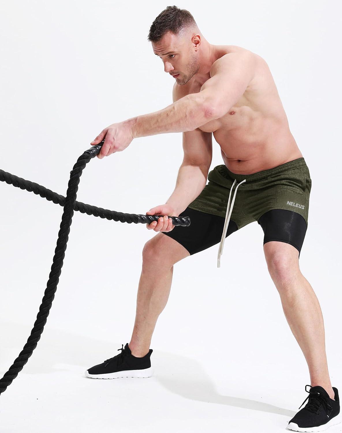 imageNELEUS mens Soft6071 Dark Greyblack olive Green 2 Pack