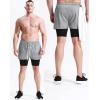 imageNELEUS Mens 2 in 1 Running Shorts with LinerDry Fit Workout Shorts with Pockets6071 Dark Greyblack light Grey light Blue 3 Pack
