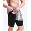 imageNELEUS Mens 2 in 1 Running Shorts with LinerDry Fit Workout Shorts with Pockets6071 Dark Greyblack olive Green light Grey 3 Pack
