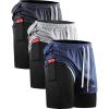 imageNELEUS Mens 2 in 1 Running Shorts with LinerDry Fit Workout Shorts with Pockets6071 Dark Greyblack dark Blue light Grey 3 Pack
