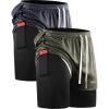 imageNELEUS mens Soft6071 Dark Greyblack olive Green 2 Pack