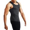 imageNELEUS Mens 3 Pack Athletic Compression Under Base Layer Sport Tank Top5074 Black Grey 3 Pack