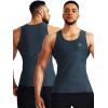 imageNELEUS Mens 3 Pack Athletic Compression Under Base Layer Sport Tank Top5074 Black GreySlate GrayNavy 3 Pack