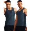 imageNELEUS Mens 3 Pack Athletic Compression Under Base Layer Sport Tank Top5074 Black GreySlate GrayRed 3 Pack
