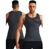 imageNELEUS Mens 3 Pack Athletic Compression Under Base Layer Sport Tank Top5074 Black GreySlate GrayRed 3 Pack
