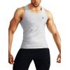 imageNELEUS Mens 3 Pack Athletic Compression Under Base Layer Sport Tank Top5074 Light Grey 3 Pack