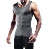 imageNELEUS Mens 3 Pack Athletic Compression Under Base Layer Sport Tank Top802 3 PackblackGreyWhite