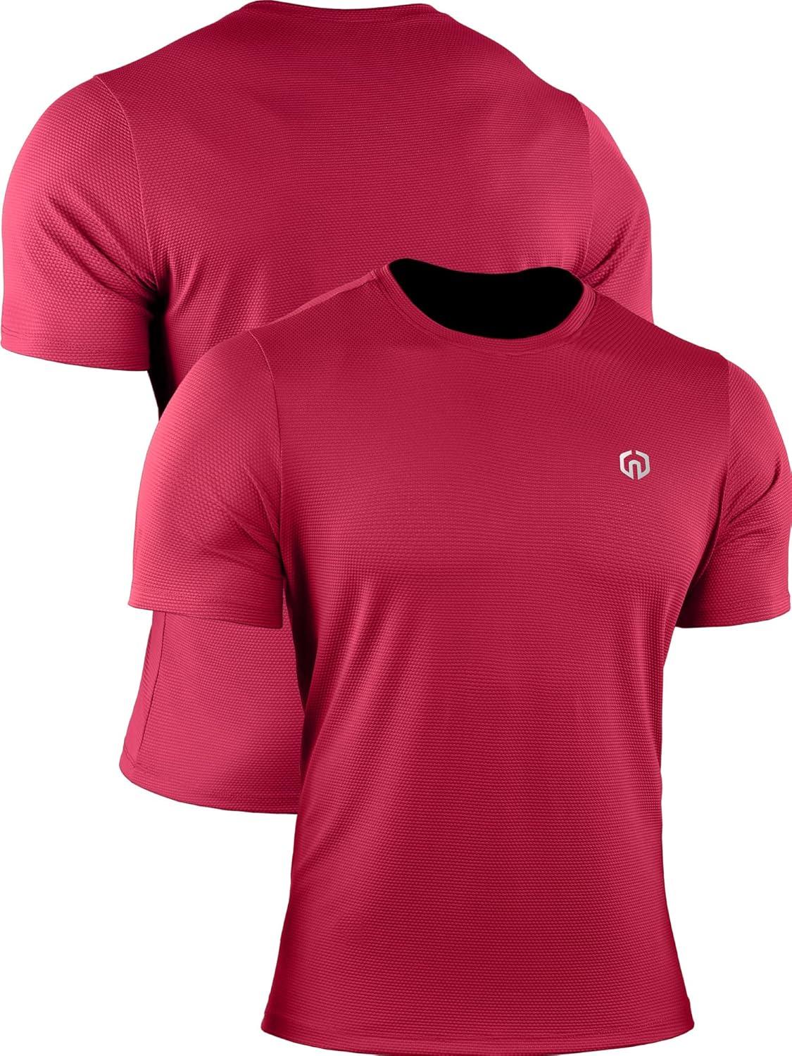 imageNELEUS Mens 3 Pack Athletic Compression Base Layer Workout Shirt508 RedBlueYellow 3 Pack