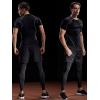 imageNELEUS Mens 3 Pack Athletic Compression Base Layer Workout Shirt5022 BlackBlackgreyBlackred