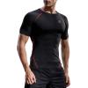imageNELEUS Mens 3 Pack Athletic Compression Base Layer Workout Shirt5022 BlackBlackredGrey