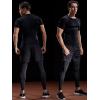 imageNELEUS Mens 3 Pack Athletic Compression Base Layer Workout Shirt5022 BlackGreyNavy Blue