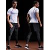 imageNELEUS Mens 3 Pack Athletic Compression Base Layer Workout Shirt5022 BlackGreyWhite