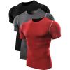imageNELEUS Mens Dry Fit Athletic Running Shirt5003 Black grey red 3 Pack