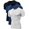 imageNELEUS Mens Dry Fit Athletic Running Shirt5003 Black white blue 3 Pack