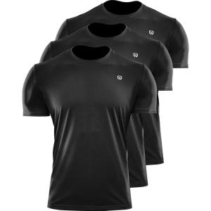imageNELEUS Mens Dry Fit Athletic Running Shirt5017 BlackBlackBlack