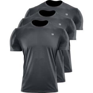 imageNELEUS Mens Dry Fit Athletic Running Shirt5017 Dark GreyDark GreyDark Grey