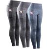 9033 Yoga Pant 3 Pack: Black grey navy Blue