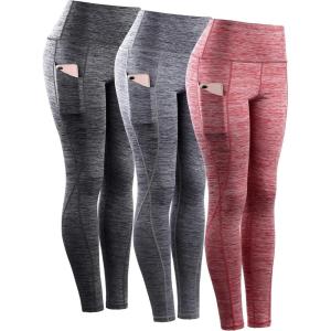 imageNELEUS womens Soft9033 Yoga Pant 3 Packblack grey red